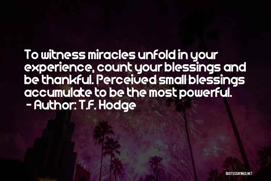 Small And Powerful Quotes By T.F. Hodge