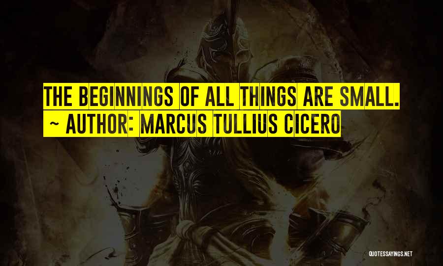 Small Beginnings Quotes By Marcus Tullius Cicero