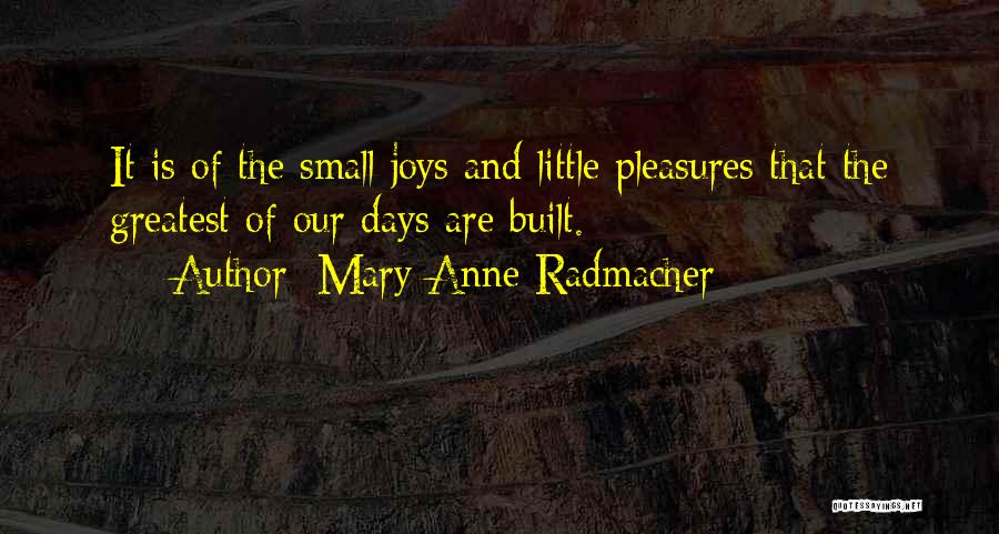 Small Joys Quotes By Mary Anne Radmacher