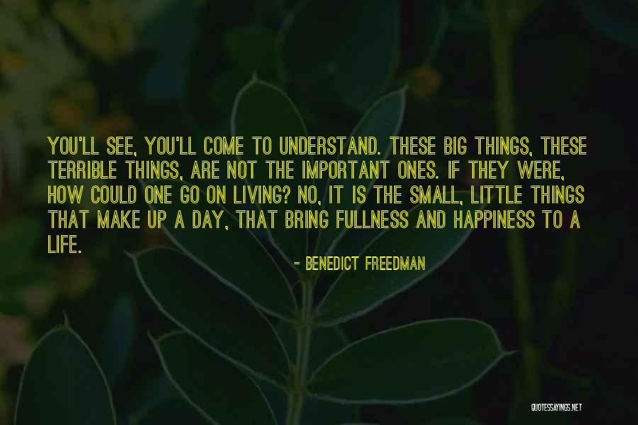 Small Things Are Important Quotes By Benedict Freedman