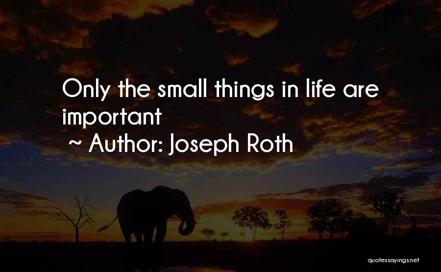 Small Things Are Important Quotes By Joseph Roth