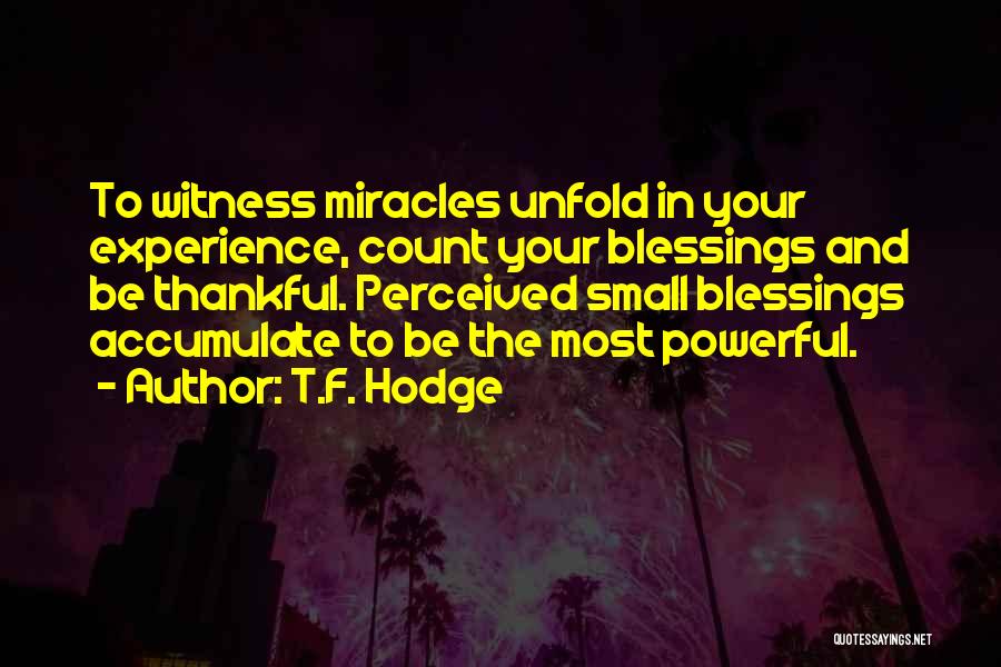 Small Things Count Quotes By T.F. Hodge