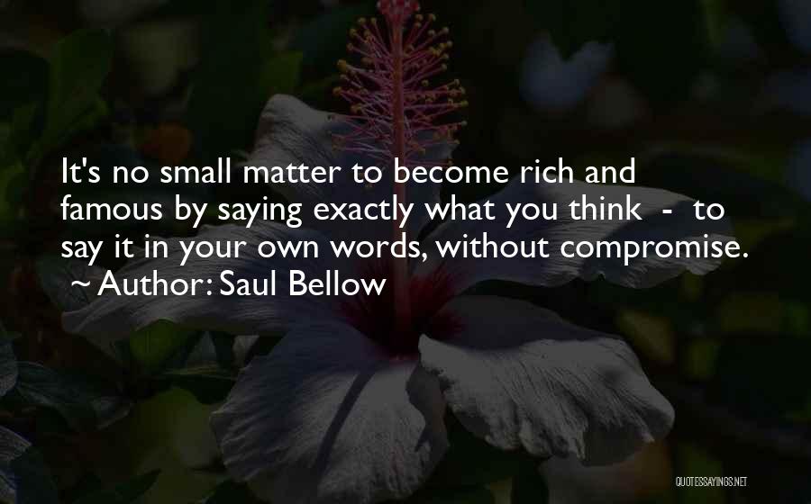 Small Things Famous Quotes By Saul Bellow