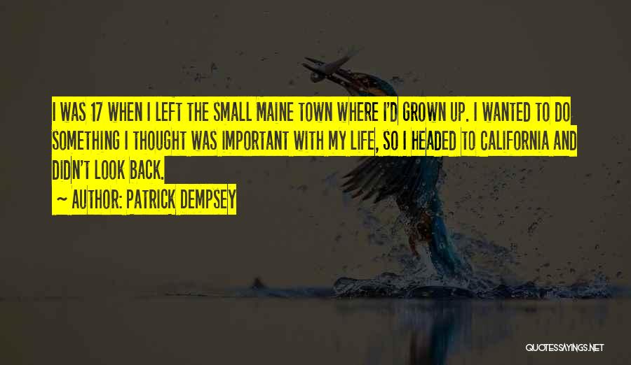 Small Town Life Quotes By Patrick Dempsey