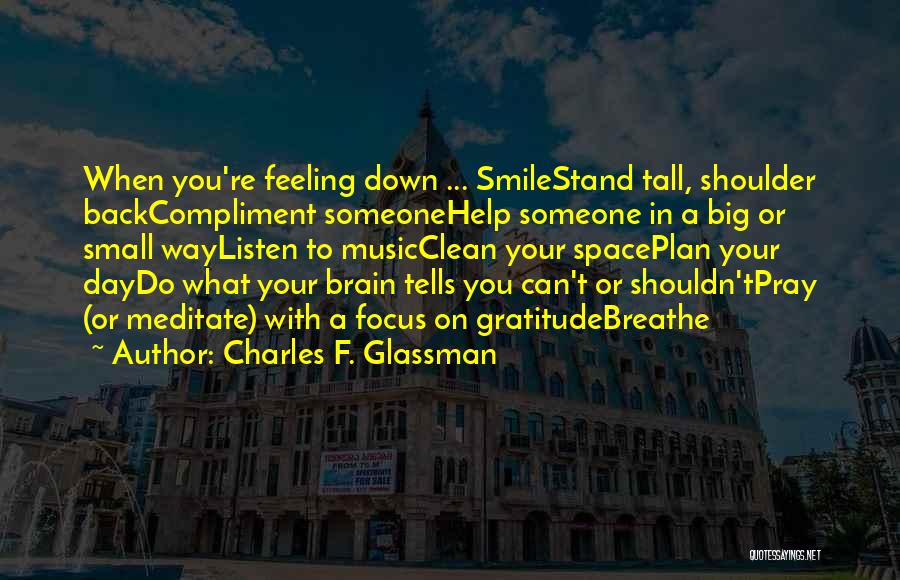 Smile When You're Down Quotes By Charles F. Glassman