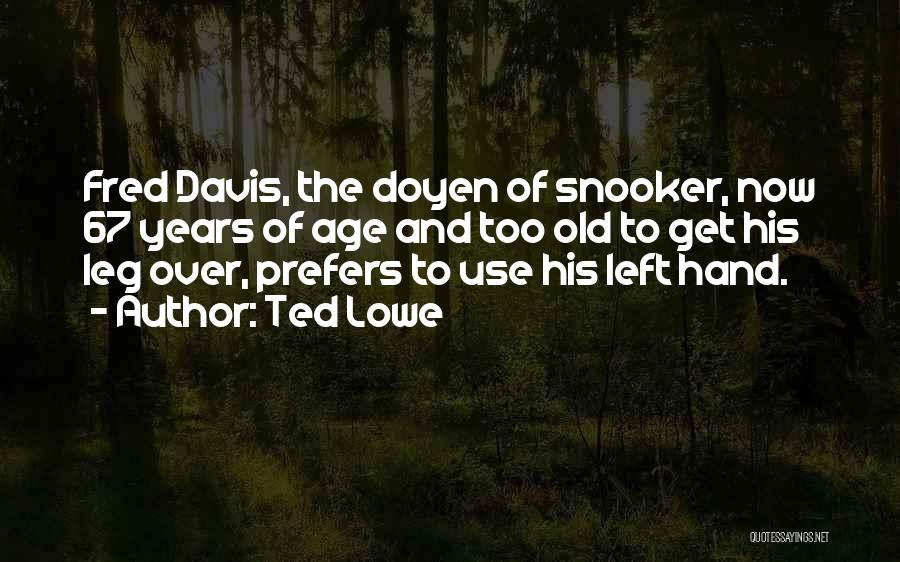 Snooker Quotes By Ted Lowe