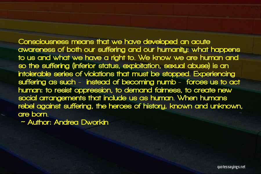 Social Awareness Quotes By Andrea Dworkin