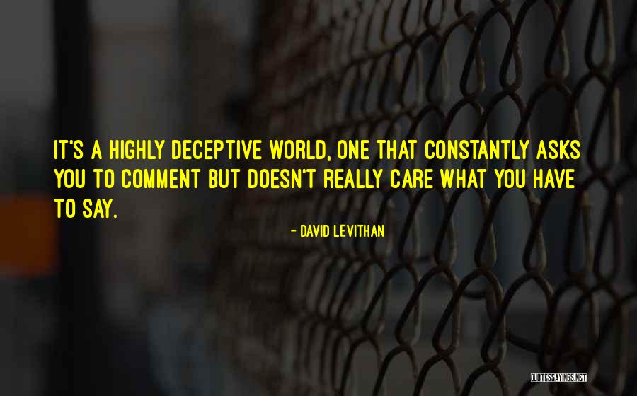 Social Comment Quotes By David Levithan Social Comment Quotes By David Levithan
