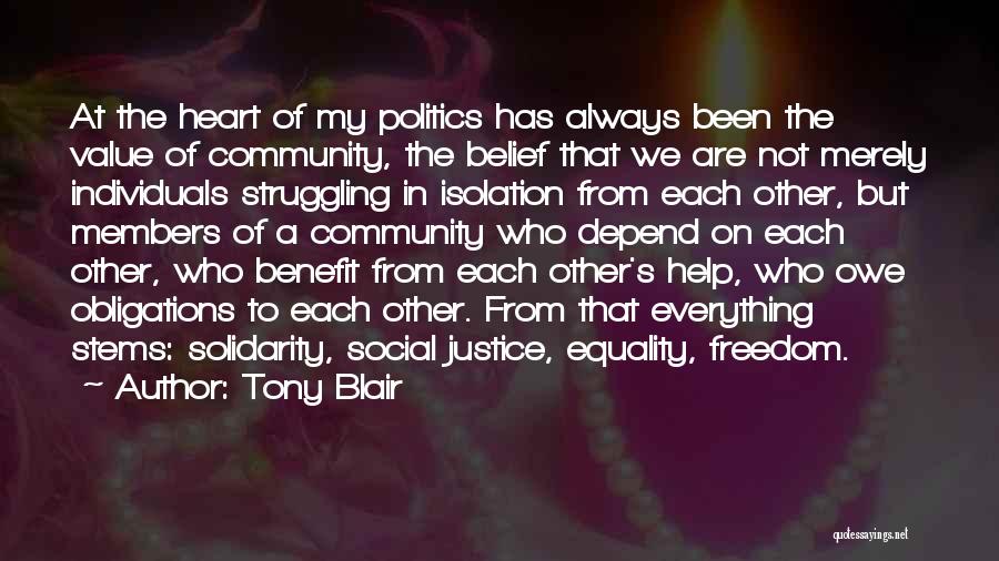 Social Justice Equality Quotes By Tony Blair