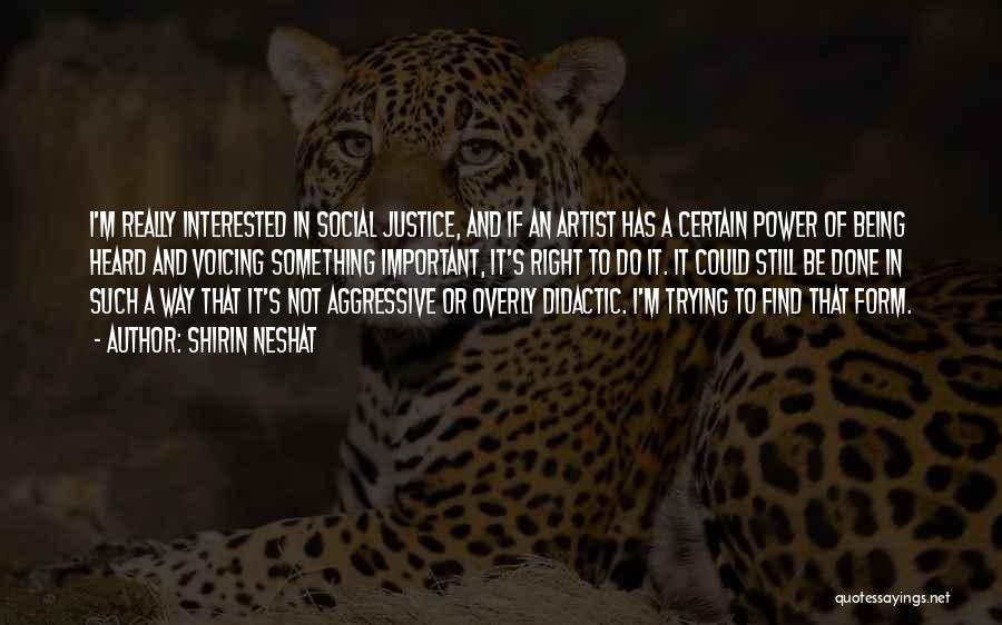 Social Justice Power Quotes By Shirin Neshat