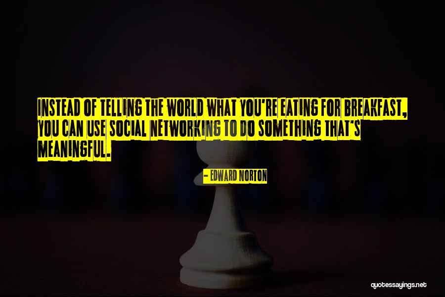 Social Networking Quotes By Edward Norton