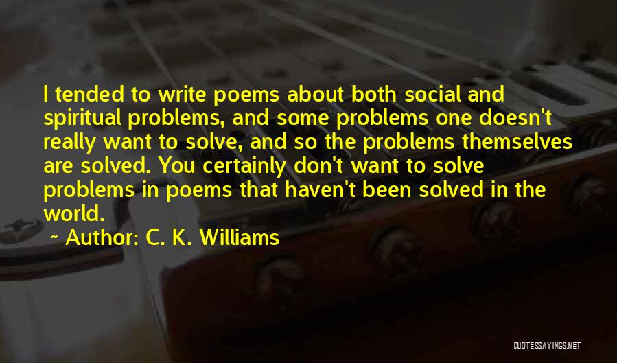 Social Problems Quotes By C. K. Williams