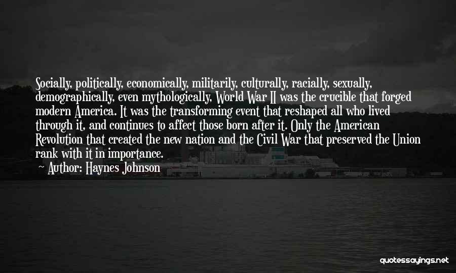 Social Rank Quotes By Haynes Johnson