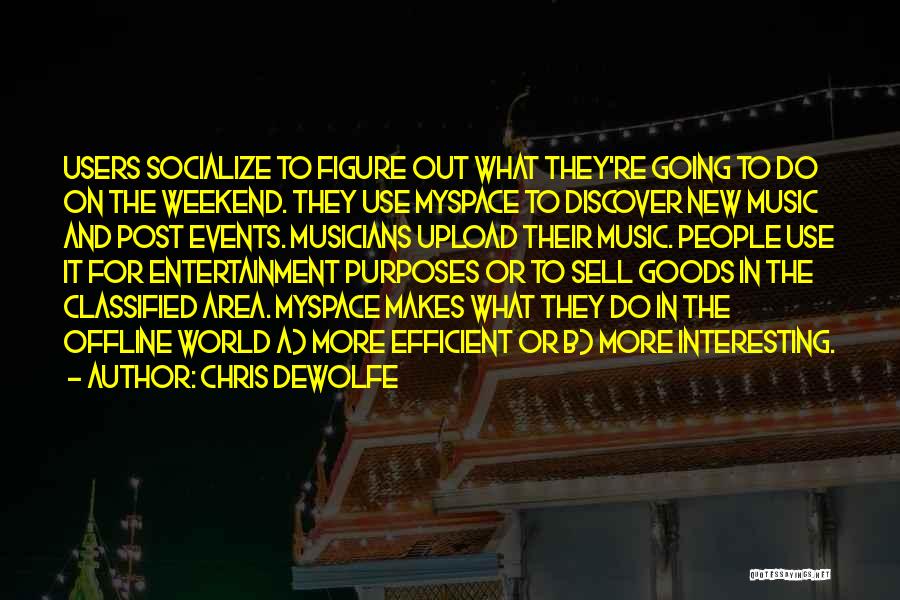 Socialize Quotes By Chris DeWolfe