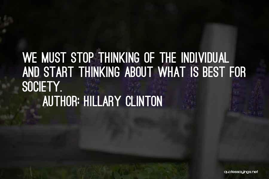 Society And The Individual Quotes By Hillary Clinton