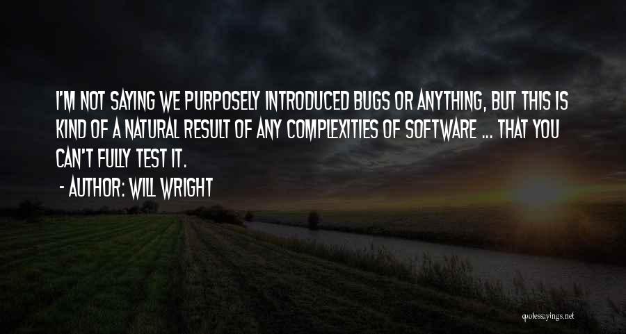 Software Bugs Quotes By Will Wright