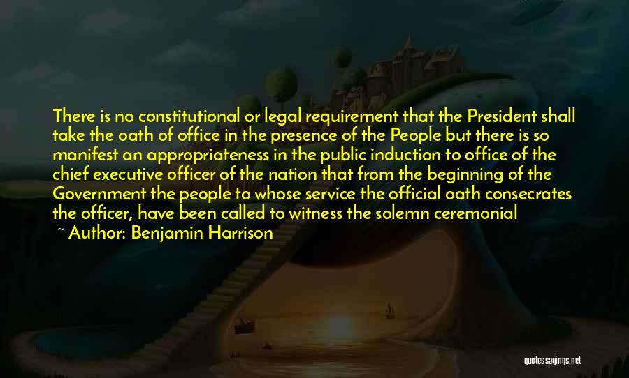 Solemn Oath Quotes By Benjamin Harrison