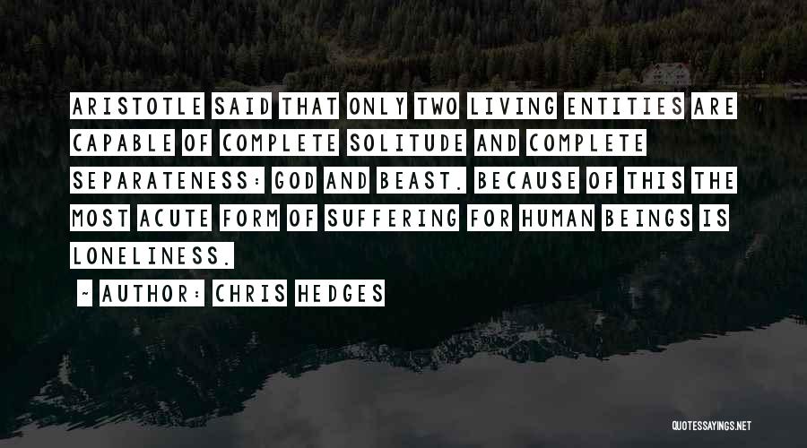 Solitude And Loneliness Quotes By Chris Hedges