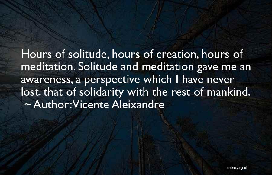Solitude And Meditation Quotes By Vicente Aleixandre