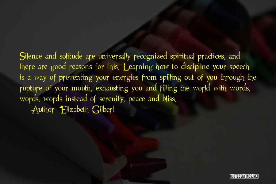 Solitude And Peace Quotes By Elizabeth Gilbert