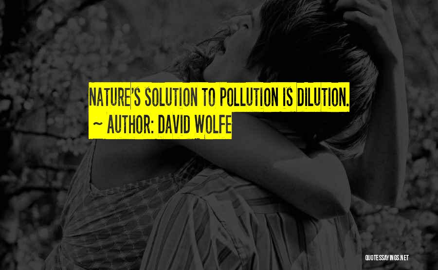 Solution To Pollution Quotes By David Wolfe
