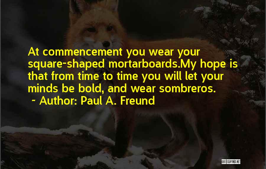 Sombreros Quotes By Paul A. Freund