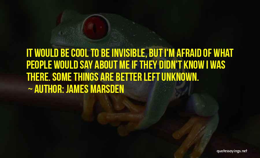 Some Things Are Better Left Unknown Quotes By James Marsden