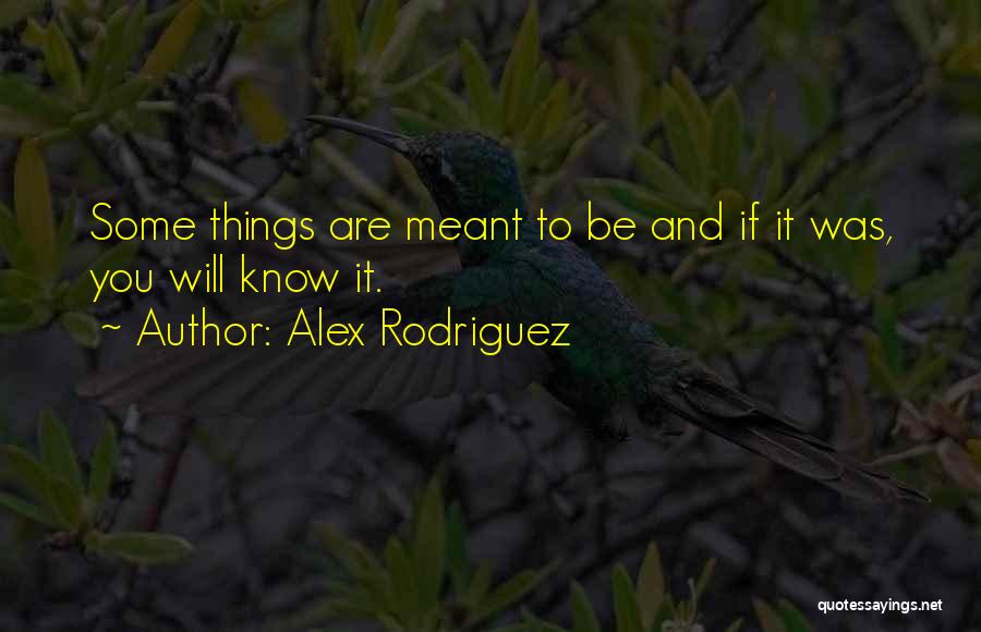 Some Things Are Meant To Be Quotes By Alex Rodriguez