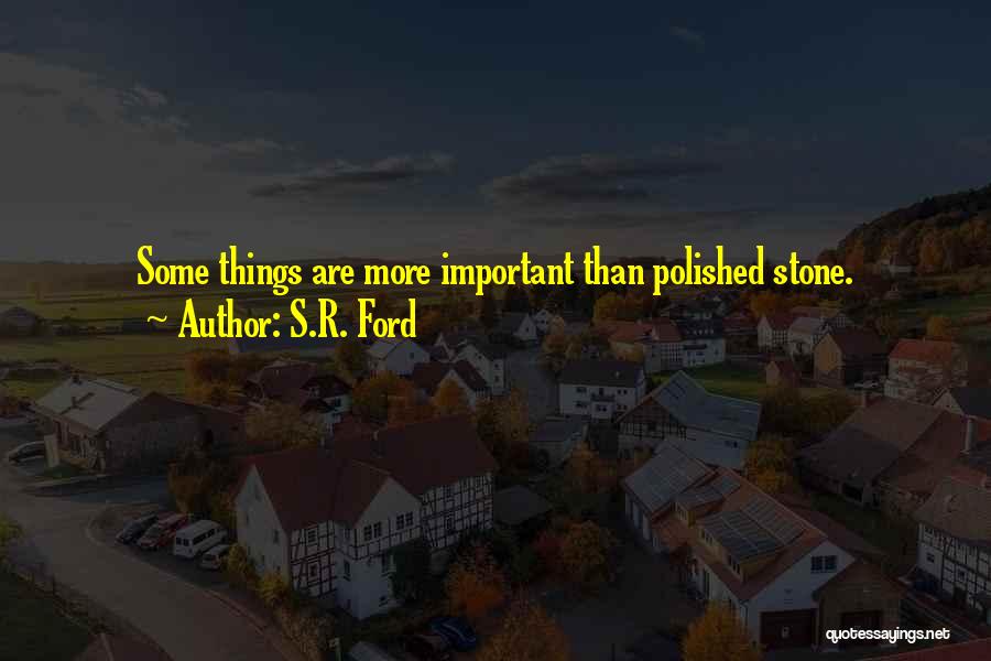 Some Things Are More Important Quotes By S.R. Ford