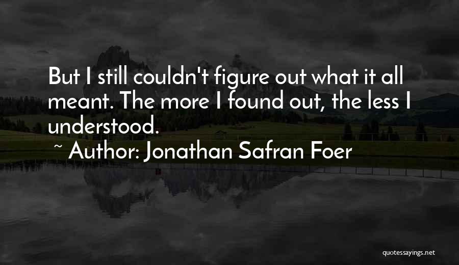 Some Things Are Not Meant To Be Understood Quotes By Jonathan Safran Foer