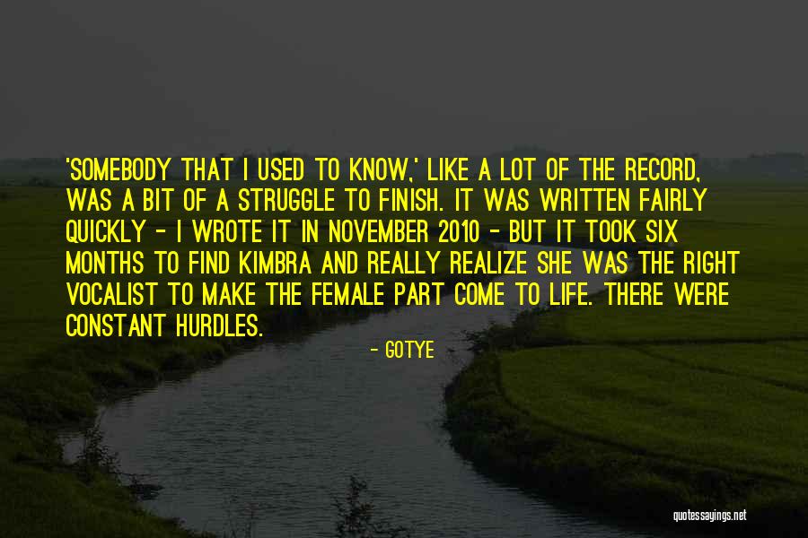 Somebody That I Used To Know Quotes By Gotye