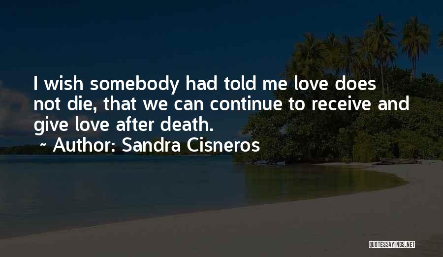 Somebody To Love Me Quotes By Sandra Cisneros