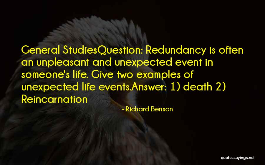 Someone Death Quotes By Richard Benson