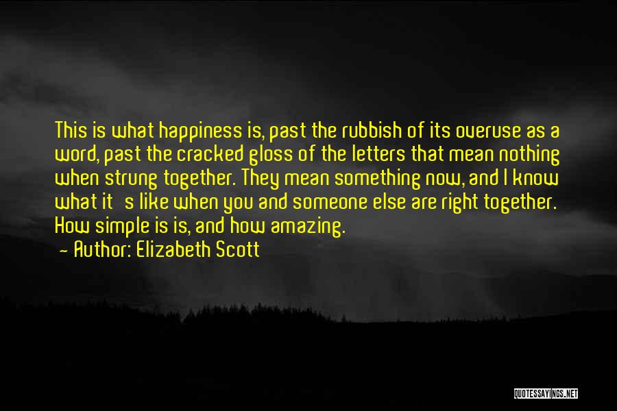 Someone Happiness Quotes By Elizabeth Scott