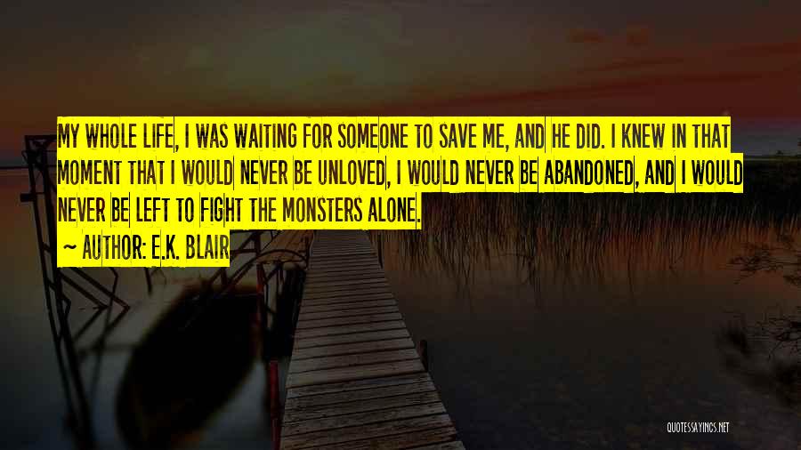 Someone Left Me Alone Quotes By E.K. Blair