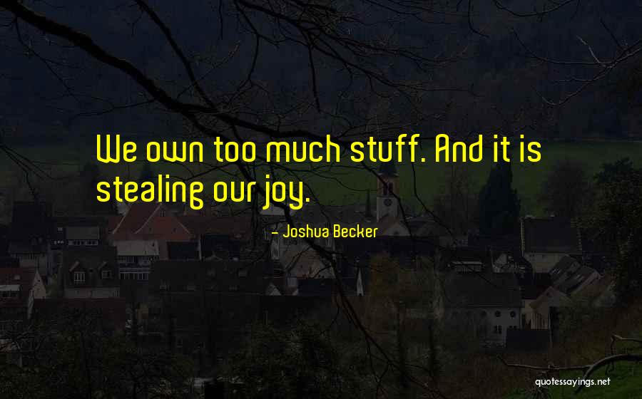 Someone Stealing Your Joy Quotes By Joshua Becker