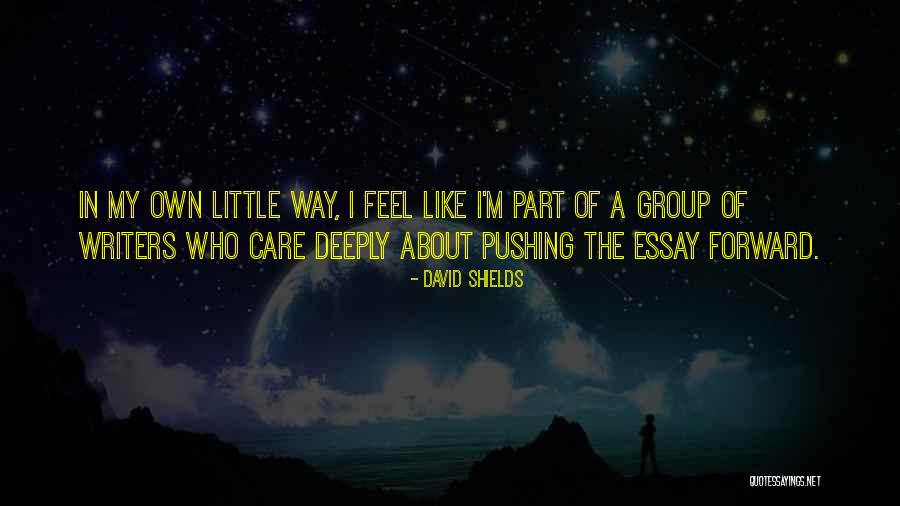 Someone Who Cares About You Quotes By David Shields Someone Who Cares About You Quotes By David Shields