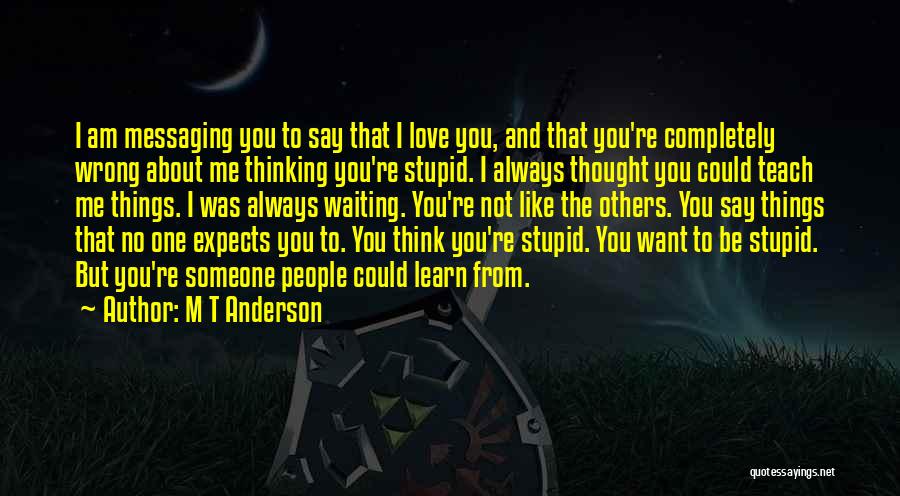 Someone You Always Think About Quotes By M T Anderson