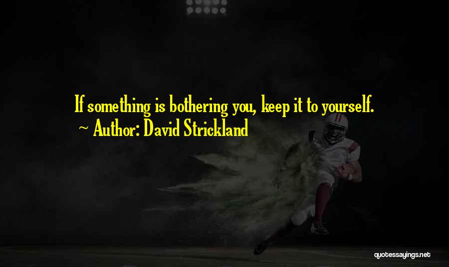 Something Bothering Quotes By David Strickland