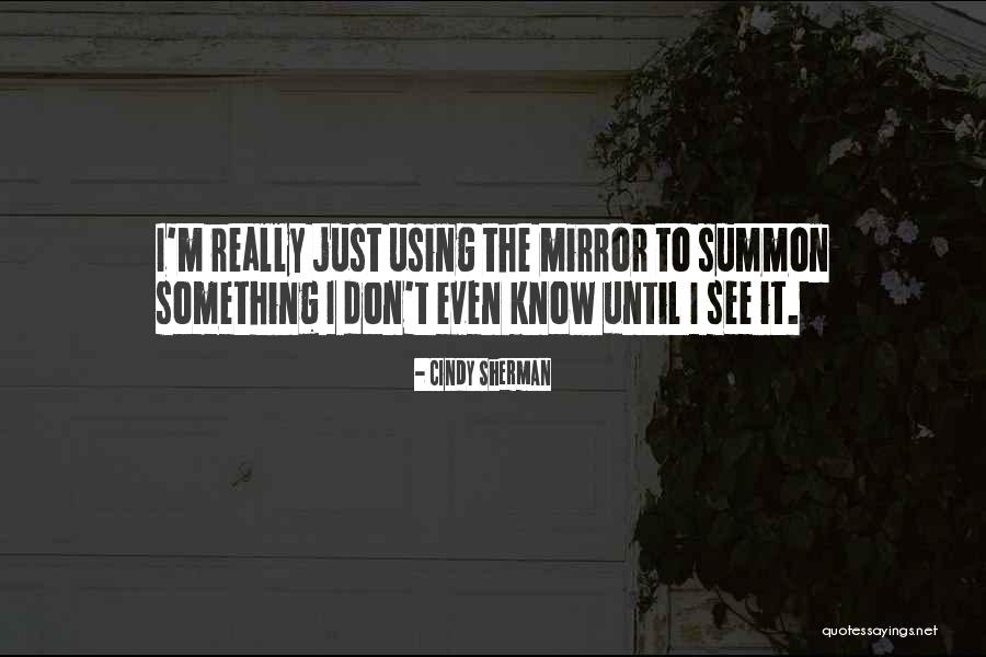 Something I Don't Know Quotes By Cindy Sherman Something I Don't Know Quotes By Cindy Sherman