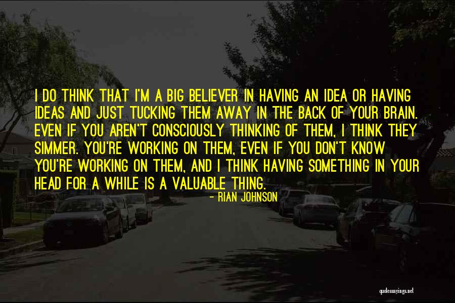 Something I Don't Know Quotes By Rian Johnson Something I Don't Know Quotes By Rian Johnson