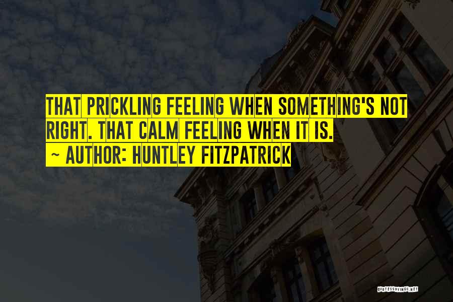 Something Not Feeling Right Quotes By Huntley Fitzpatrick