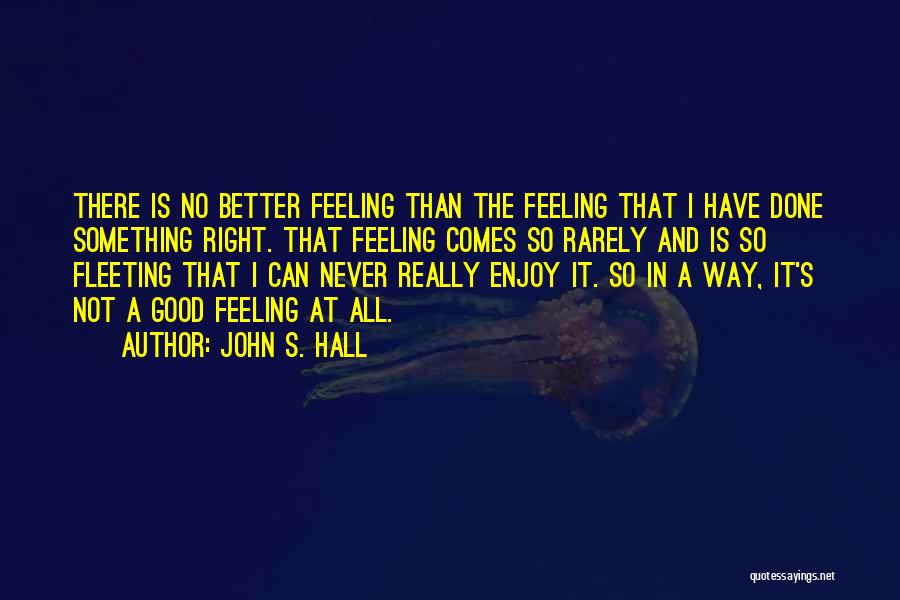 Something Not Feeling Right Quotes By John S. Hall