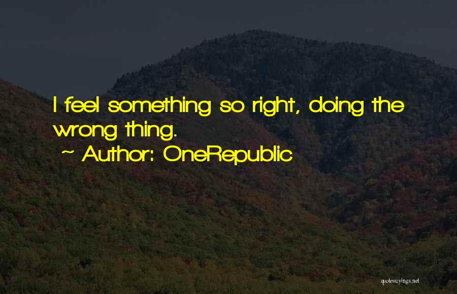 Something Wrong Feel So Right Quotes By OneRepublic