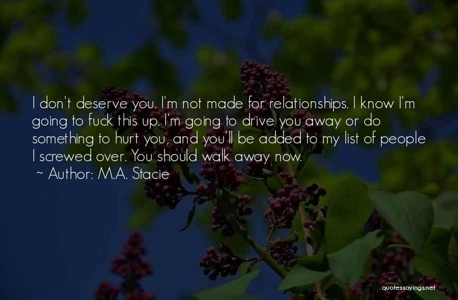 Something You Deserve Quotes By M.A. Stacie