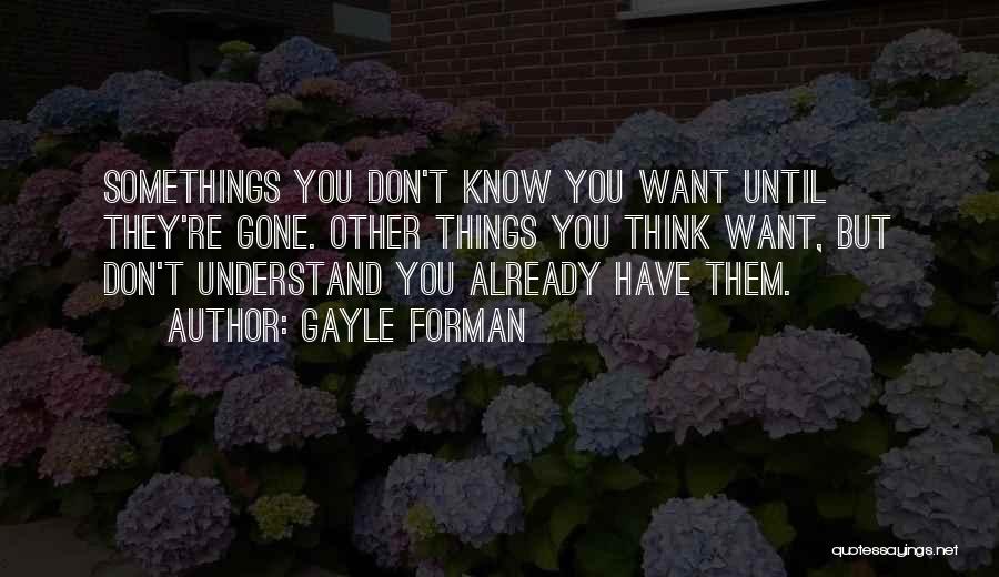 Somethings You Don't Understand Quotes By Gayle Forman