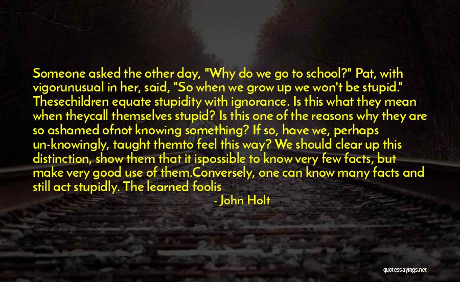 Sometimes I Act Stupid Quotes By John Holt Sometimes I Act Stupid Quotes By John Holt