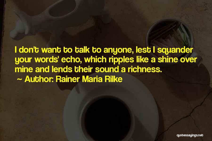 Sometimes I Just Don't Want To Talk To Anyone Quotes By Rainer Maria Rilke