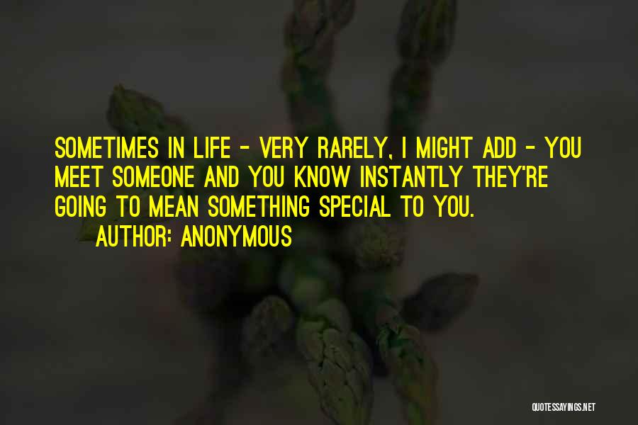 Sometimes In Life You Meet Someone Quotes By Anonymous