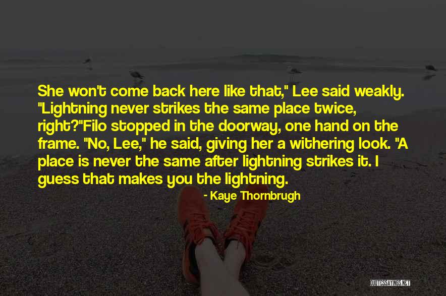 Sometimes Lightning Strikes Twice Quotes By Kaye Thornbrugh Sometimes Lightning Strikes Twice Quotes By Kaye Thornbrugh